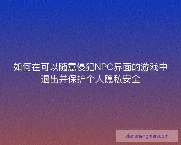 如何在可以随意侵犯NPC界面的游戏中退出并保护个人隐私安全