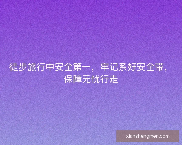 徒步旅行中安全第一,牢记系好安全带,保障无忧行走 徒步旅行中安全第一,牢记系好安全带,保障无忧行走